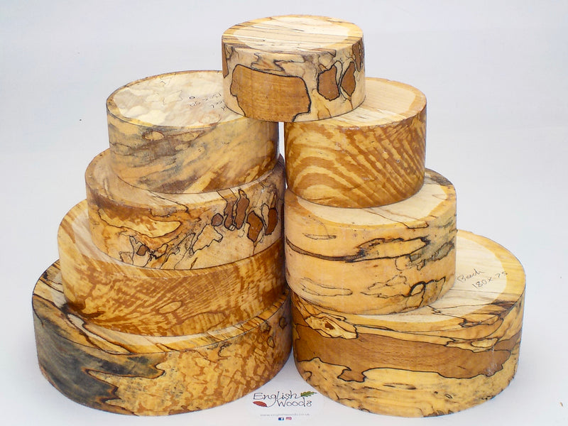 Beautifully Spalted Beech. 50mm (2") thick bowl blanks