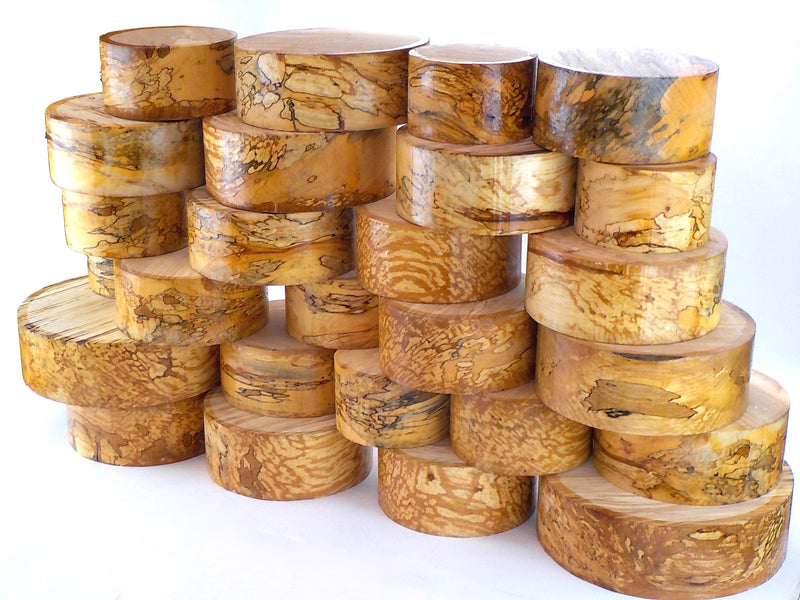 Beautifully Spalted Beech. 90mm (3 1/2") thick bowl blanks