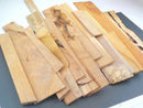 Sawn hardwood board offcuts. Mixed sizes & species. 5kgUPOC
