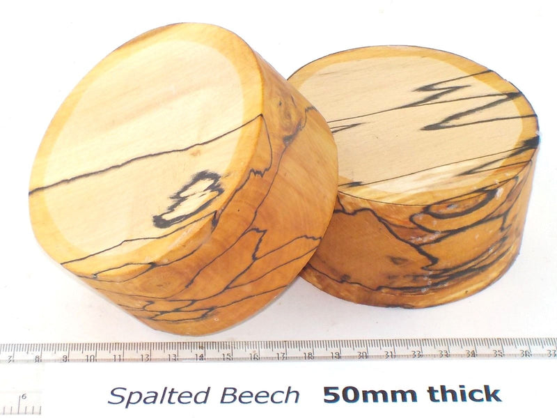 Beautifully Spalted Beech. 50mm (2") thick bowl blanks