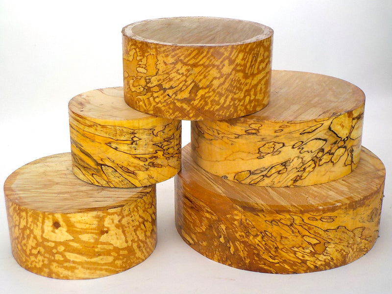 Beautifully Spalted Beech. 90mm (3 1/2") thick bowl blanks