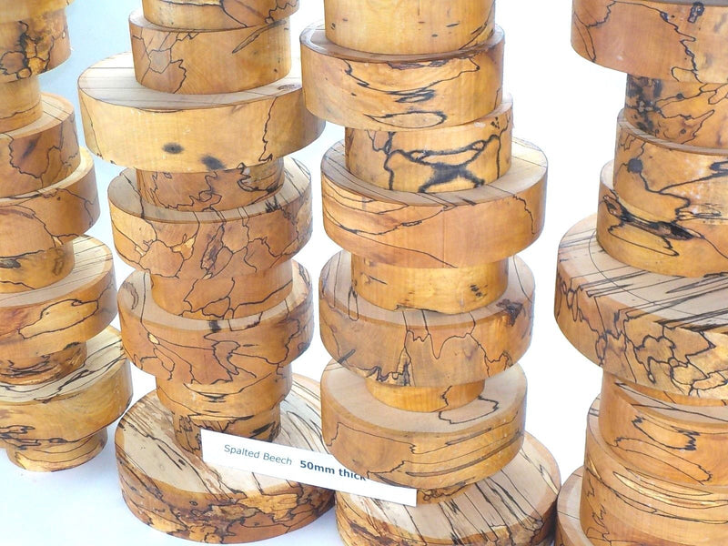 Beautifully Spalted Beech. 50mm (2") thick bowl blanks
