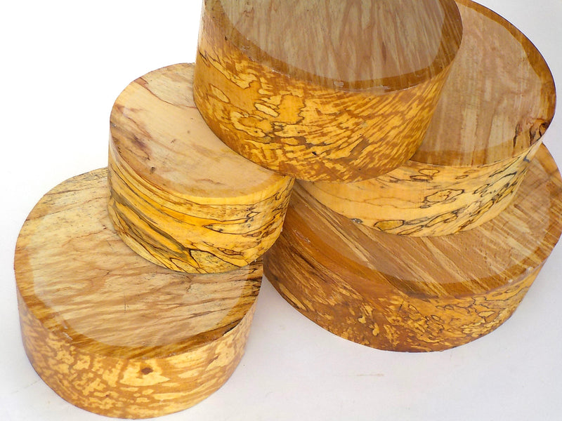 Beautifully Spalted Beech. 90mm (3 1/2") thick bowl blanks